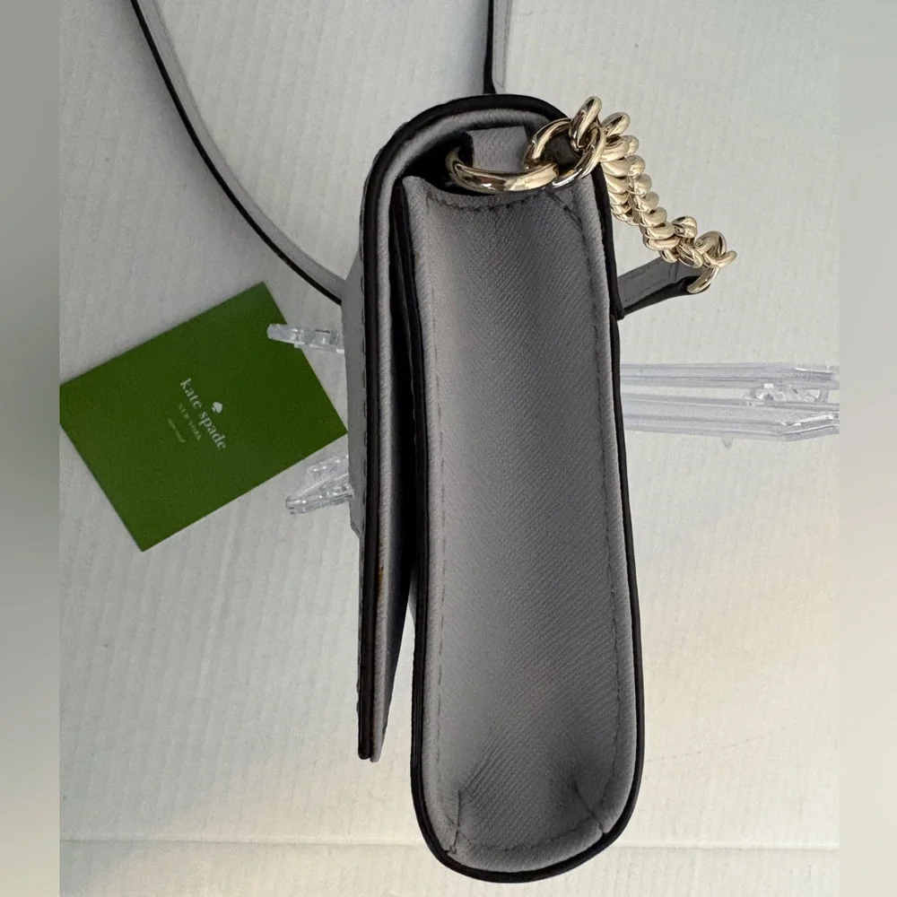 KATE SPADE grey crossbody with removable strap clutch - Picture 11 of 14